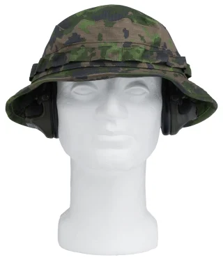 A larger sized boonie fits over low-profile ear pro such as Peltor Comtacs