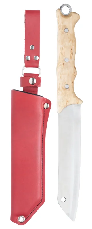 The "Varusteleka red" sheath is included. 