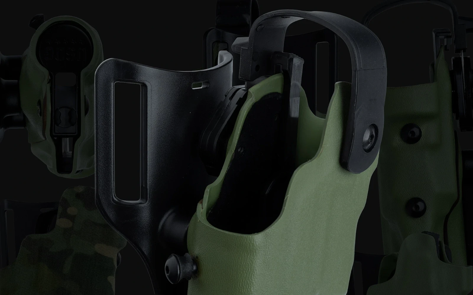 Closeup picture of holsters